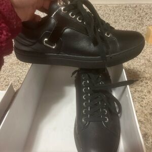 Versace Black Sneakers with Durable Rubber Sole
